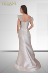 Terani Couture 241E2478 Mikado Embroidery Off-Shoulder Dress