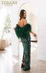 Terani Couture 241GL2603 Tulle Off-Shoulder Column Dress