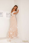 Terani Couture 241P2024 Tulle Off-Shoulder Sleeves Dress