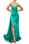 Terani Couture 241P2076 Matte Stretch Satin Strapless Dress