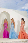 Terani Couture 241P2171 Tulle V-neck Strapless Prom Dress
