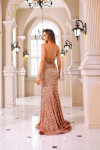 Terani Couture 251P4531 Sequin Tulle Strap Sleeve Prom Dress