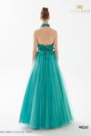 Tarik Ediz 98243 Tulle Halter Neck Sleeveless Long Dress