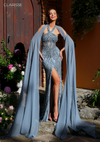 Clarisse 62176 Fully Beaded Chic Halter Neckline Long Gown