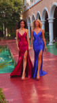 Clarisse 62270 V-neckline Spaghetti Strap Sleeveless Gown