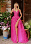 Clarisse 62118 Glitter Tulle Lace Spaghetti Straps Gown