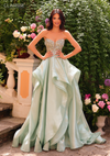 Clarisse 62131 Satin Ruffle Beaded 3D Floral Lace Ball Gown