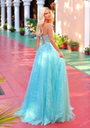 Clarisse 62310 Glitter Tulle Floral Lace V-neck Ball Gown