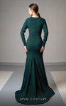 MNM Couture L0002F Draped Bodice V-neck Long Sleeves Gown