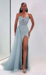 MNM Couture M1311 Glitter Strapless Tulle Overskirt Dress