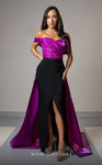 MNM Couture V07387 Rayon Crepe Taffeta Off-Shoulder Gown