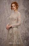 MNM Couture J02720 Sequined Embroidered Jewel Neck Gown