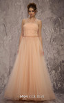MNM Couture J03604 Embroidered Organza Strapless Long Gown