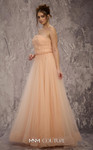 MNM Couture J03604 Embroidered Organza Strapless Long Gown