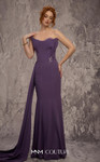 MNM Couture J03584 Rayon Crepe Crystal Sweetheart Neck Gown