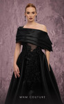 MNM Couture J03128 Taffeta Embroidered One-Shoulder Ballgown