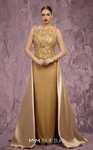MNM Couture J03186 Beaded Embroidered Column Overskirt Gown