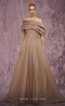 MNM Couture J03308 Embroidered Asymmetrical One-Sleeve Gown