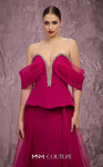 MNM Couture Q1010 Crepe Embroidered Off-shoulder Ballgown