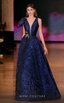 MNM Couture Q1150 Brocade Crystal Floral Accents Ballgown