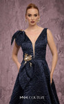 MNM Couture Q1150 Brocade Crystal Floral Accents Ballgown