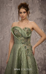 MNM Couture Q3355 Brocade Embroidered Strapless Long Gown