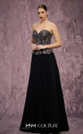 MNM Couture Q7778 Chiffon Beaded Strapless Corset Gown