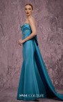 MNM Couture Q5574 Rhinestone Embroidered Strapless Long Gown