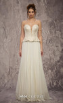 MNM Couture Q7715 Chiffon Beaded Deep V-Sweetheart Neck Gown