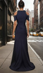 Janique W3063 Beaded Embellished Cold Shoulder Ruched Gown