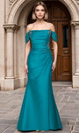 Janique 2619 Stretch Mikado Embellished Off Shoulder Dress
