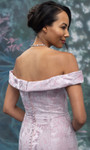 MGNY By Morilee 2070005 Brocade Off Shoulder Sleeves Gown