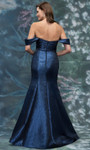 MGNY By Morilee 2070009 Metallic Jacquard Off Shoulder Gown