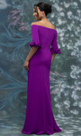 MGNY By Morilee 2070026 Crepe Off Shoulder V-Neck Long Gown