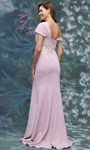 MGNY By Morilee 2070028 Crepe Asymmetrical Cap Sleeves Gown