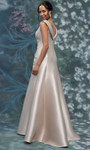 MGNY By Morilee 2070030 Mikado Beaded Floral Fold Over Gown