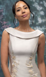 MGNY By Morilee 2070030 Mikado Beaded Floral Fold Over Gown