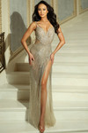 Jovani 07531 Beaded Mesh Illusion Sleeveless High Slit Gown