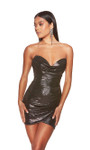 Alyce Paris 4846 Metallic Jersey Strapless Short Dress