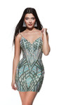 Alyce Paris 4895 Sequin Embellished Sleeveless Short Dress