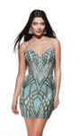 Alyce Paris 4895 Sequin Embellished Sleeveless Short Dress