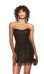 Alyce Paris 4940 Rhinestone Fringe Strapless Short Dress