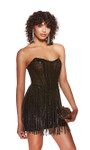 Alyce Paris 4940 Rhinestone Fringe Strapless Short Dress
