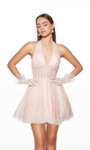 Alyce Paris 30024 Chantilly Lace Halter Neck Short Dress