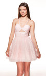Alyce Paris 30030 Chantilly Lace Halter Neck Short Dress