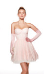 Alyce Paris 30041 Chantilly Lace Strapless Short Dress