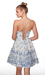 Alyce Paris 30057 Mesh Print Tiered Ruffle Skirt Short Dress