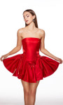 Alyce Paris 30081 Liquid Satin Strapless A-line Short Dress