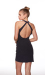 Alyce Paris 40001 Glitter Jersey Halter Neck Short Dress