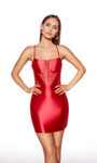Alyce Paris 40018 Stretch Satin Scoop Neckline Short Dress